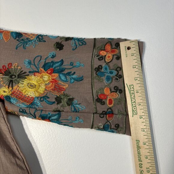 ANTHROPOLOGIE Fig and Flower Embroidered Top Beige Size S - Picture 6 of 14